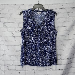 Calvin Klein Black/Blue Sleeveless Blouse L